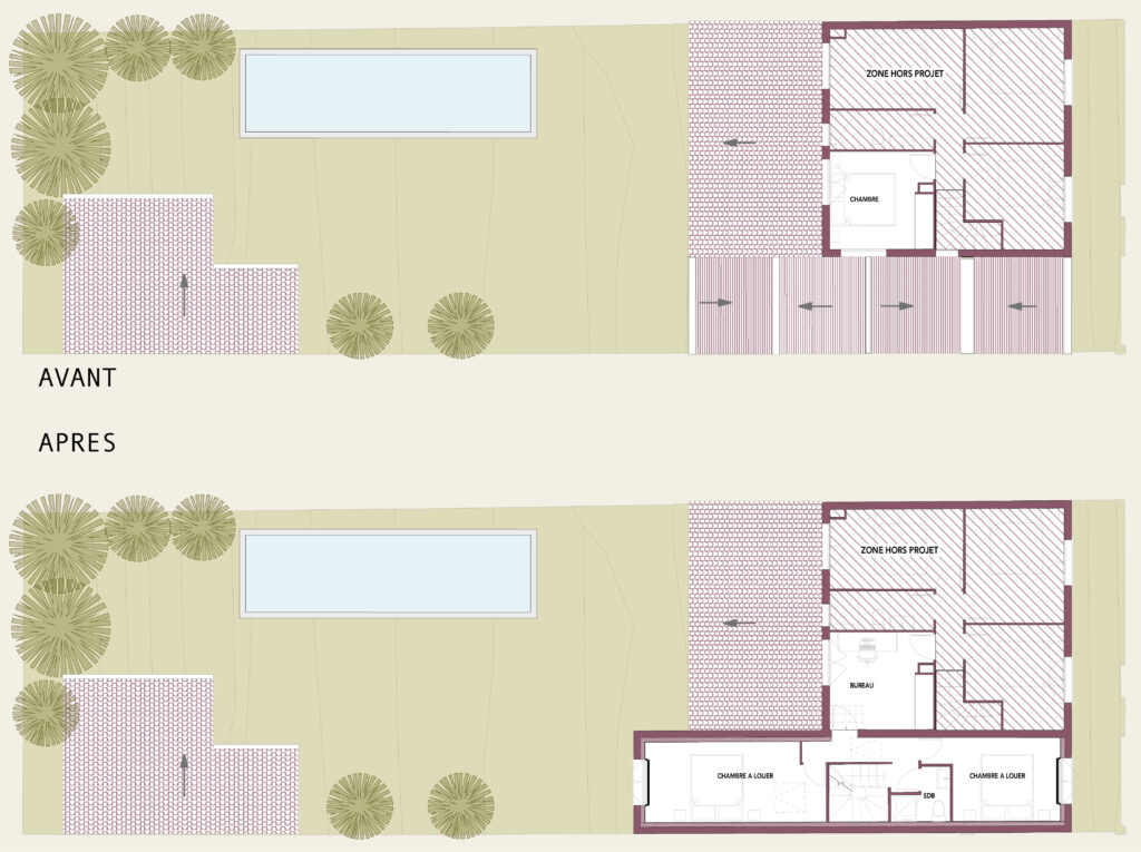 AVANT / APRES PLAN R+1